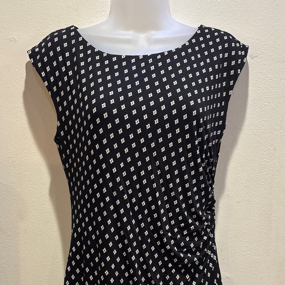 LOFT Black and White Patterned Dress